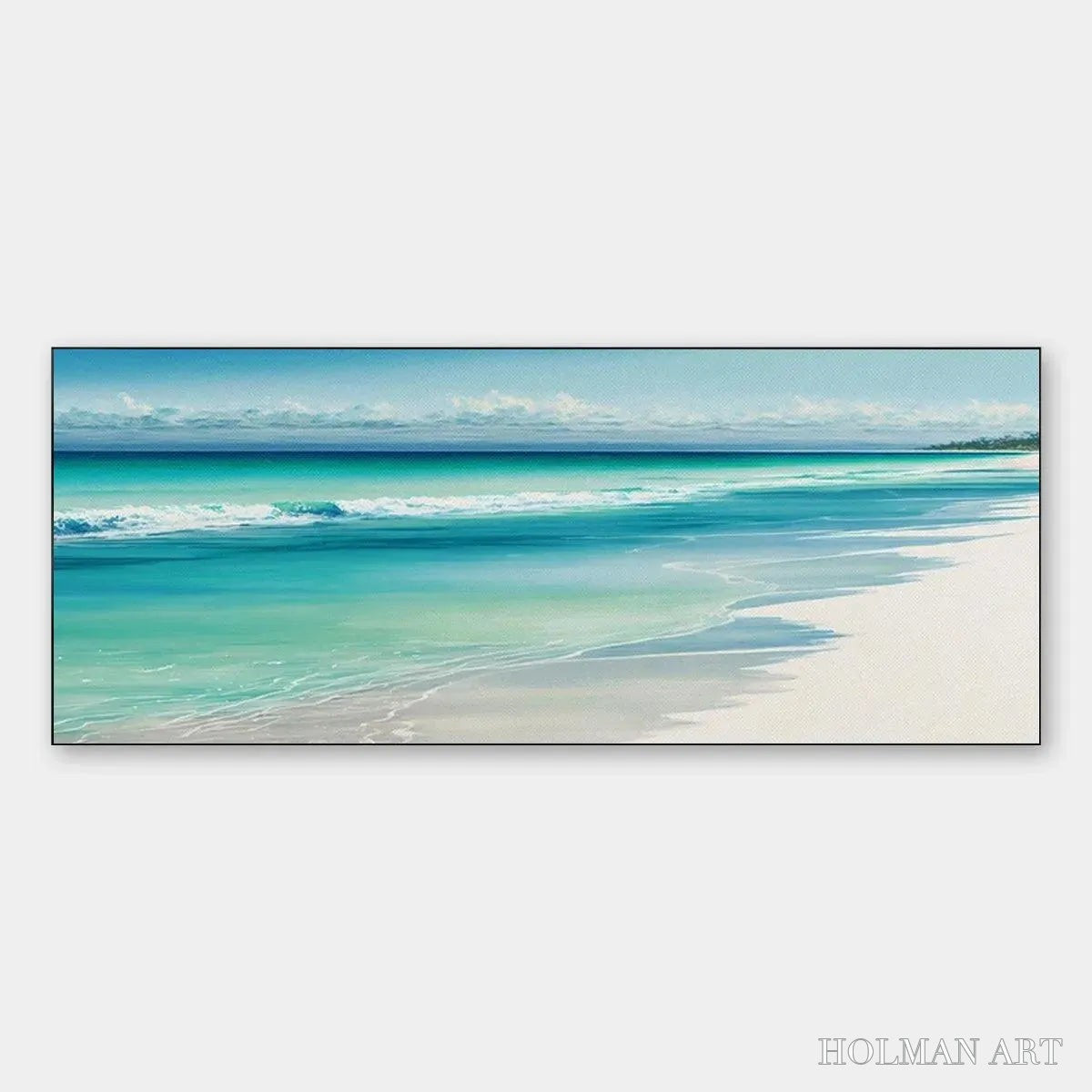HOLMAN ART Turquoise Dream Panoramic – Beach Painting, Panoramic , Coastal Decor - image 1