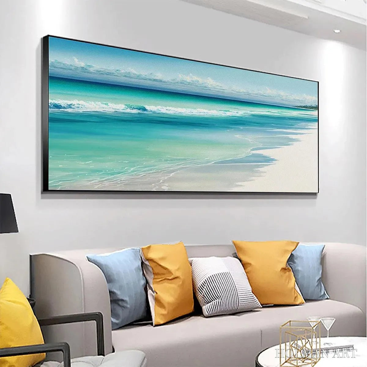 HOLMAN ART Turquoise Dream Panoramic – Beach Painting, Panoramic , Coastal Decor - image 4
