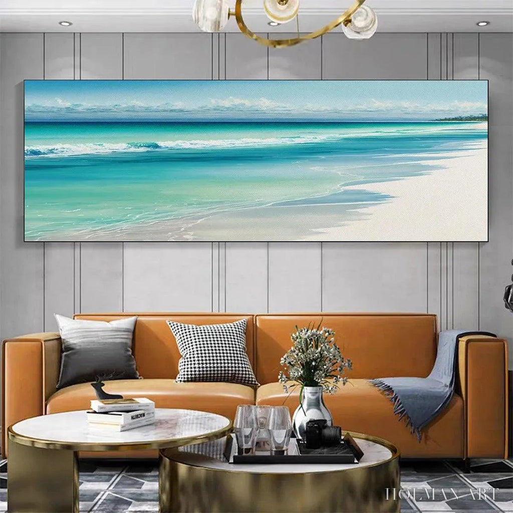 HOLMAN ART Turquoise Dream Panoramic – Beach Painting, Panoramic , Coastal Decor - image 6