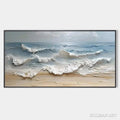 HOLMAN ART Ocean'S Embrace – Textured Seascape Painting, Impasto , Horizontal Canvas, Ocean Decor - image 1