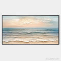 HOLMAN ART Coastal Serenity – Textured Seascape Painting, Impasto , Horizontal Canvas, Beach Decor - image 1