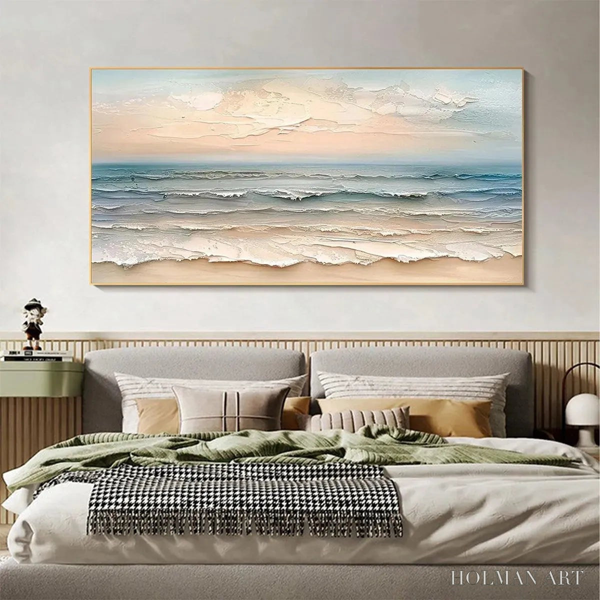 HOLMAN ART Coastal Serenity – Textured Seascape Painting, Impasto , Horizontal Canvas, Beach Decor - image 2