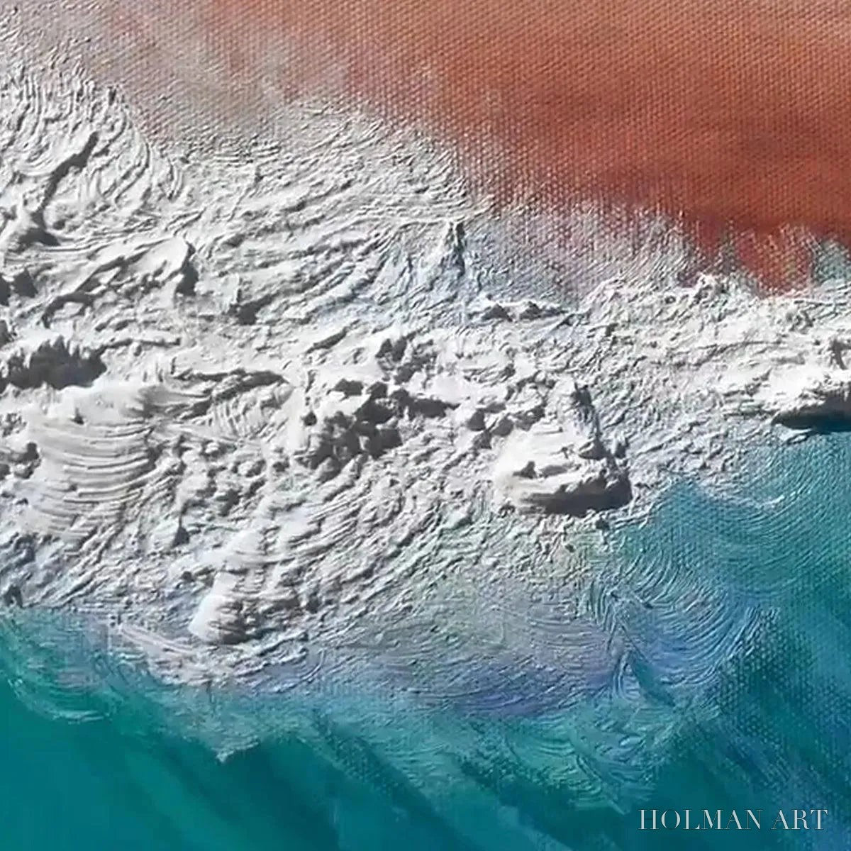 HOLMAN ART Cresting Wave – Textured Ocean Painting, Turquoise Wave , Panoramic Canvas, Seascape Decor - image 6