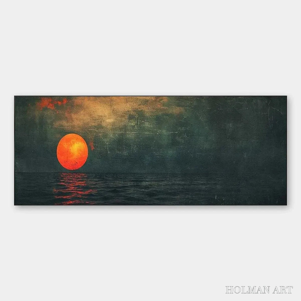 HOLMAN ART Blood Moon Panoramic – Sunset Painting, Panoramic - image 1