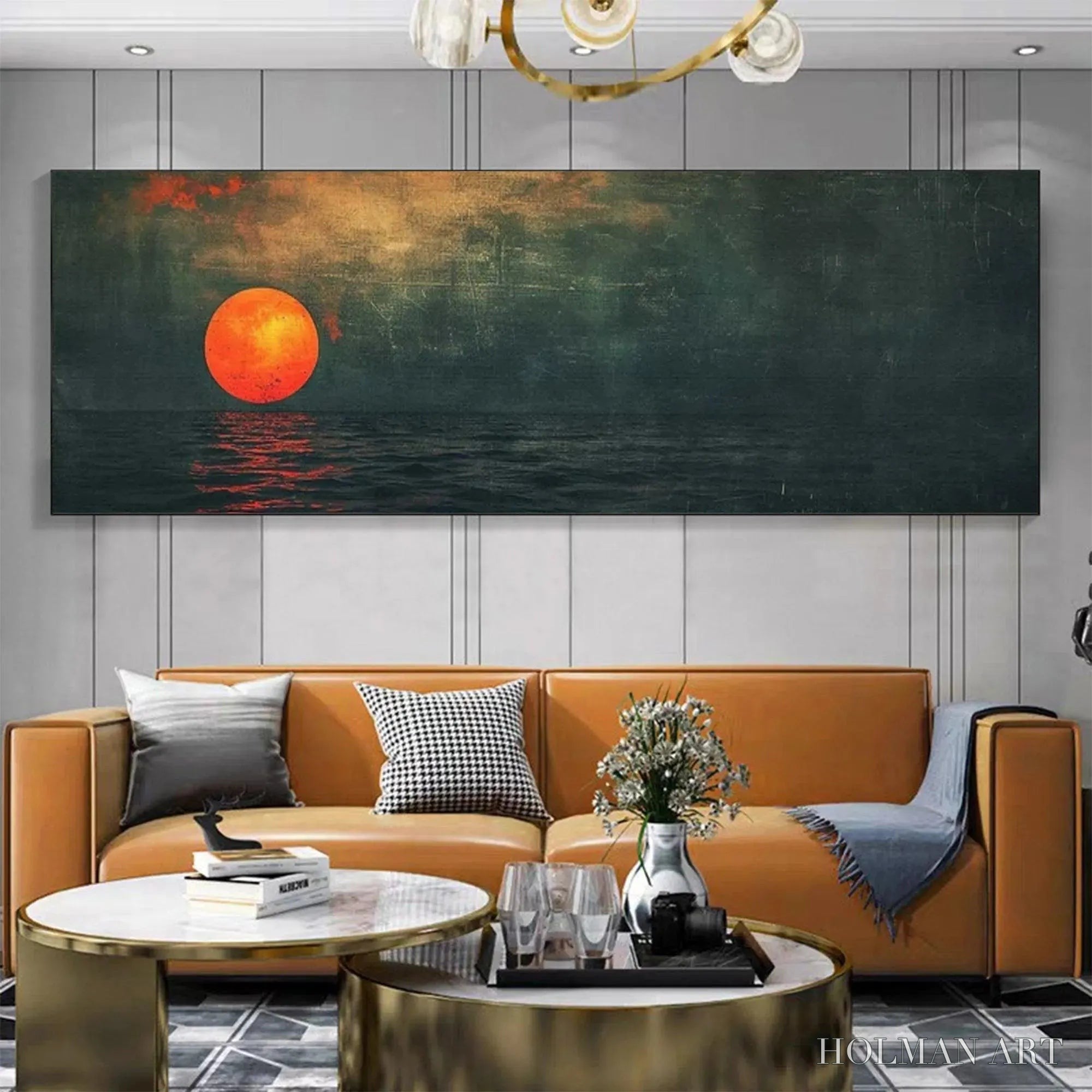 HOLMAN ART Blood Moon Panoramic – Sunset Painting, Panoramic - image 2