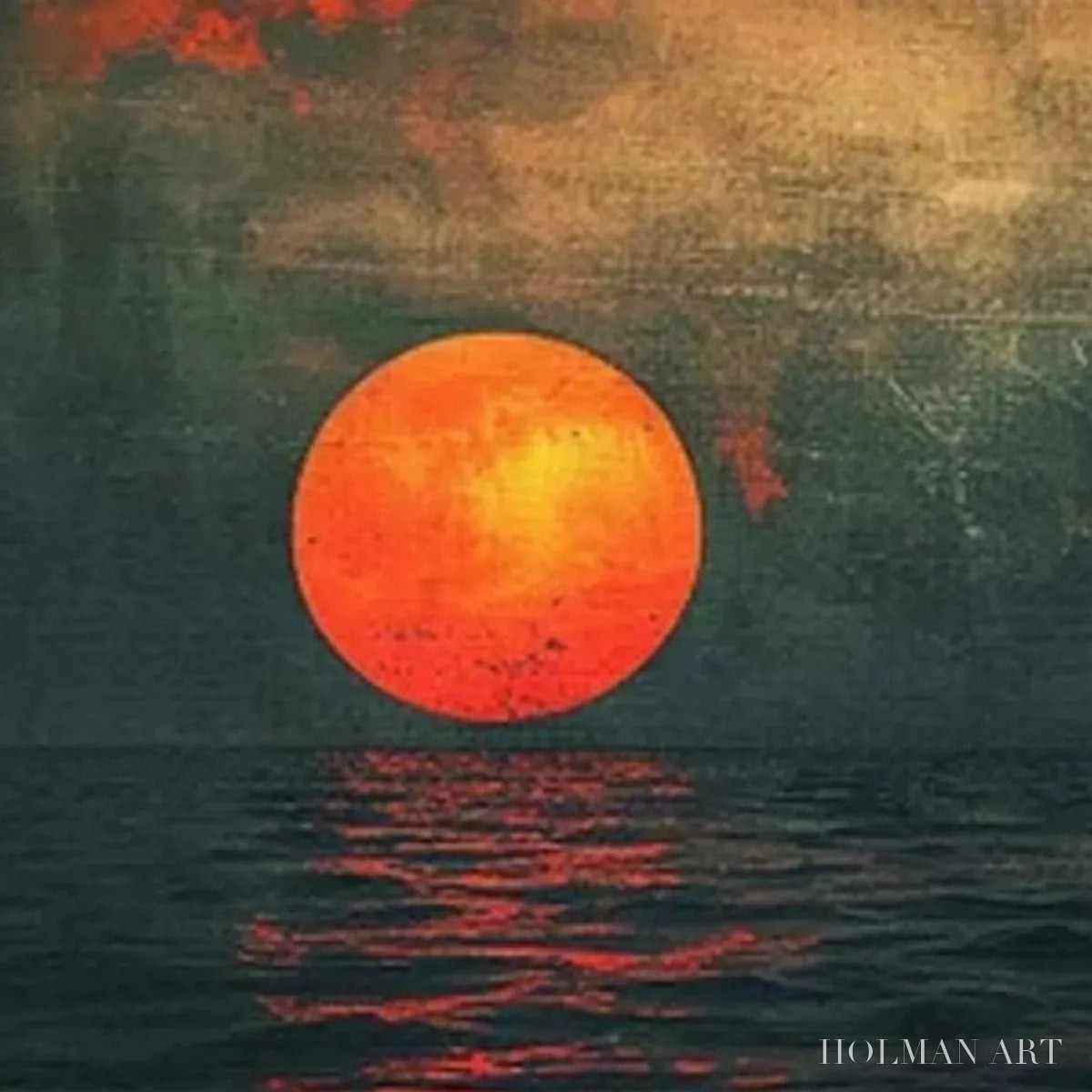 HOLMAN ART Blood Moon Panoramic – Sunset Painting, Panoramic - image 3
