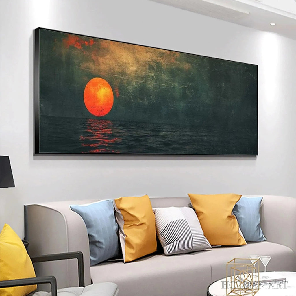 HOLMAN ART Blood Moon Panoramic – Sunset Painting, Panoramic - image 4