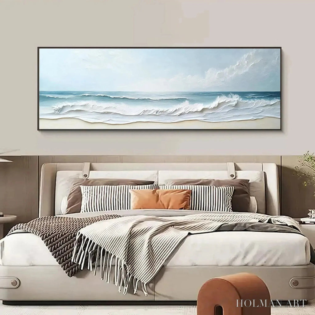 HOLMAN ART Ocean Waves Panoramic – Panoramic Ocean Painting, Beach - image 2