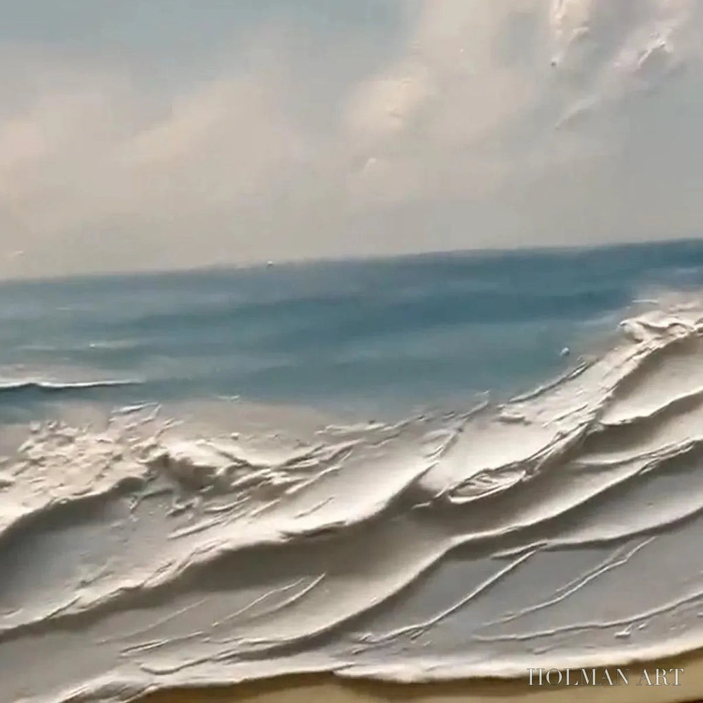 HOLMAN ART Ocean Waves Panoramic – Panoramic Ocean Painting, Beach - image 3