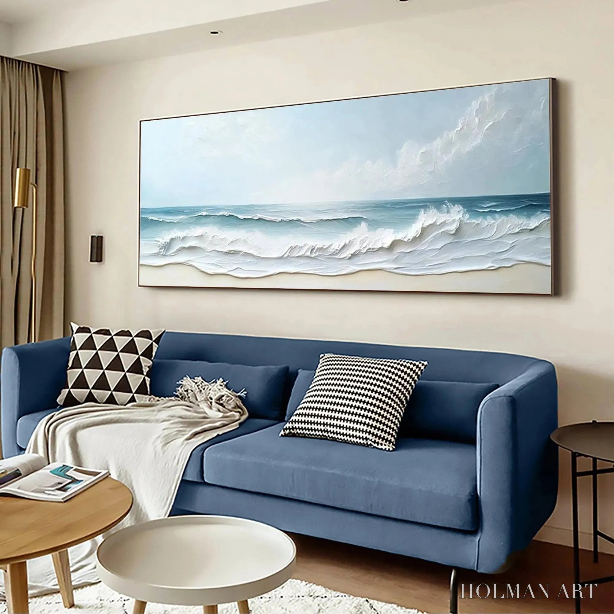 HOLMAN ART Ocean Waves Panoramic – Panoramic Ocean Painting, Beach - image 6