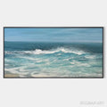 HOLMAN ART Azure Crests – Dynamic Seascape Painting, Panoramic - image 1