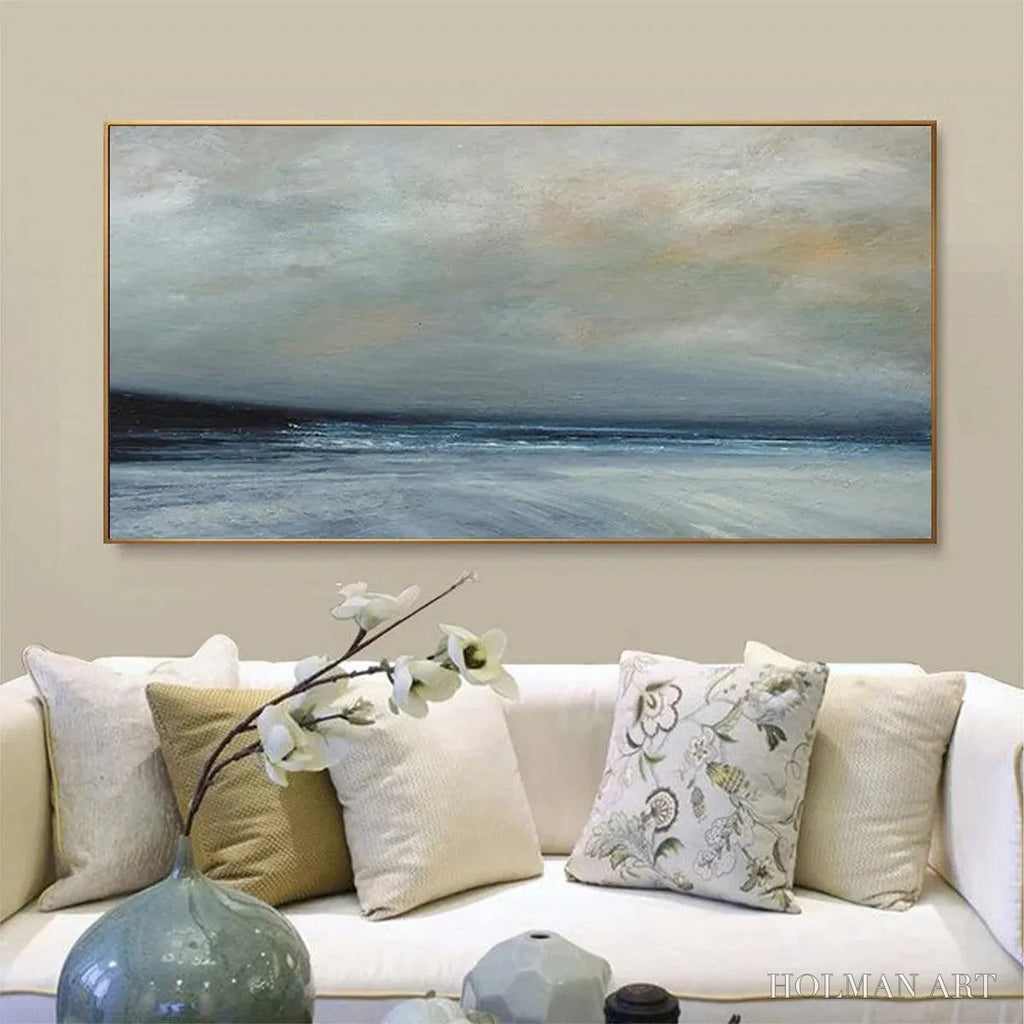 HOLMAN ART Twilight Coast – Panoramic Coastal Landscape Painting, Horizontal - image 5