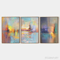 HOLMAN ART Abstract Seascape Triptych – Impasto Seascape Painting Set of 3 - image 1