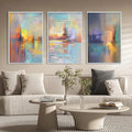 HOLMAN ART Abstract Seascape Triptych – Impasto Seascape Painting Set of 3 - image 2