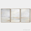 HOLMAN ART Abstract Beach Triptych – Minimalist Beach Painting Set of 3 - image 1