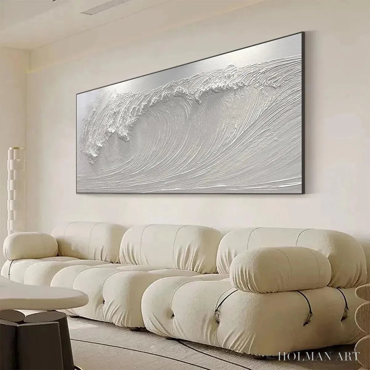 HOLMAN ART Frozen Tide – Textured White Wave Painting - image 5