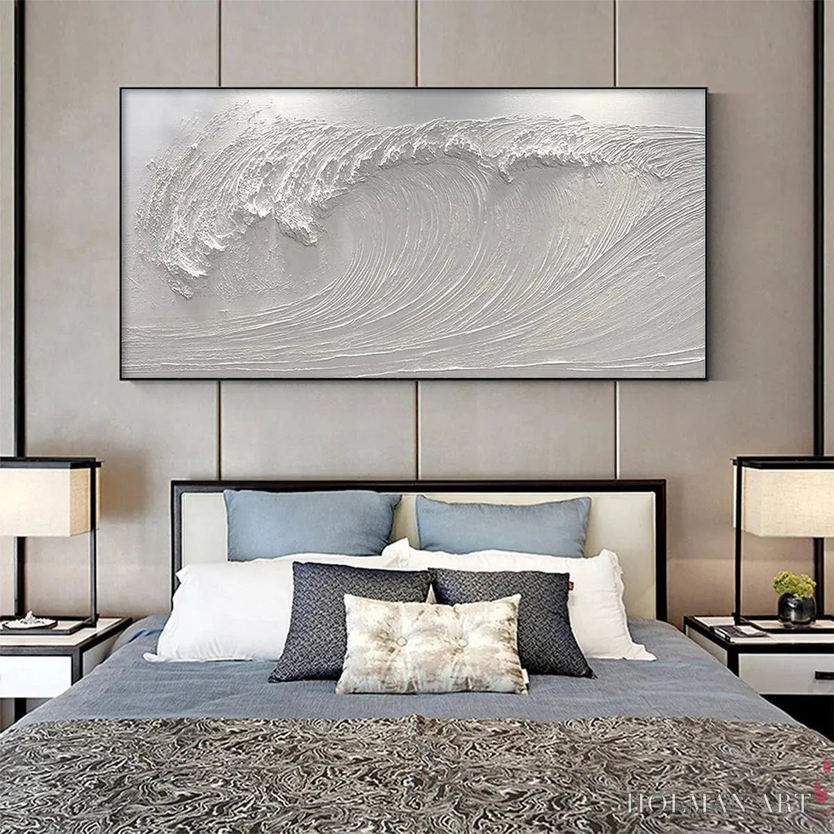 HOLMAN ART Frozen Tide – Textured White Wave Painting - image 6