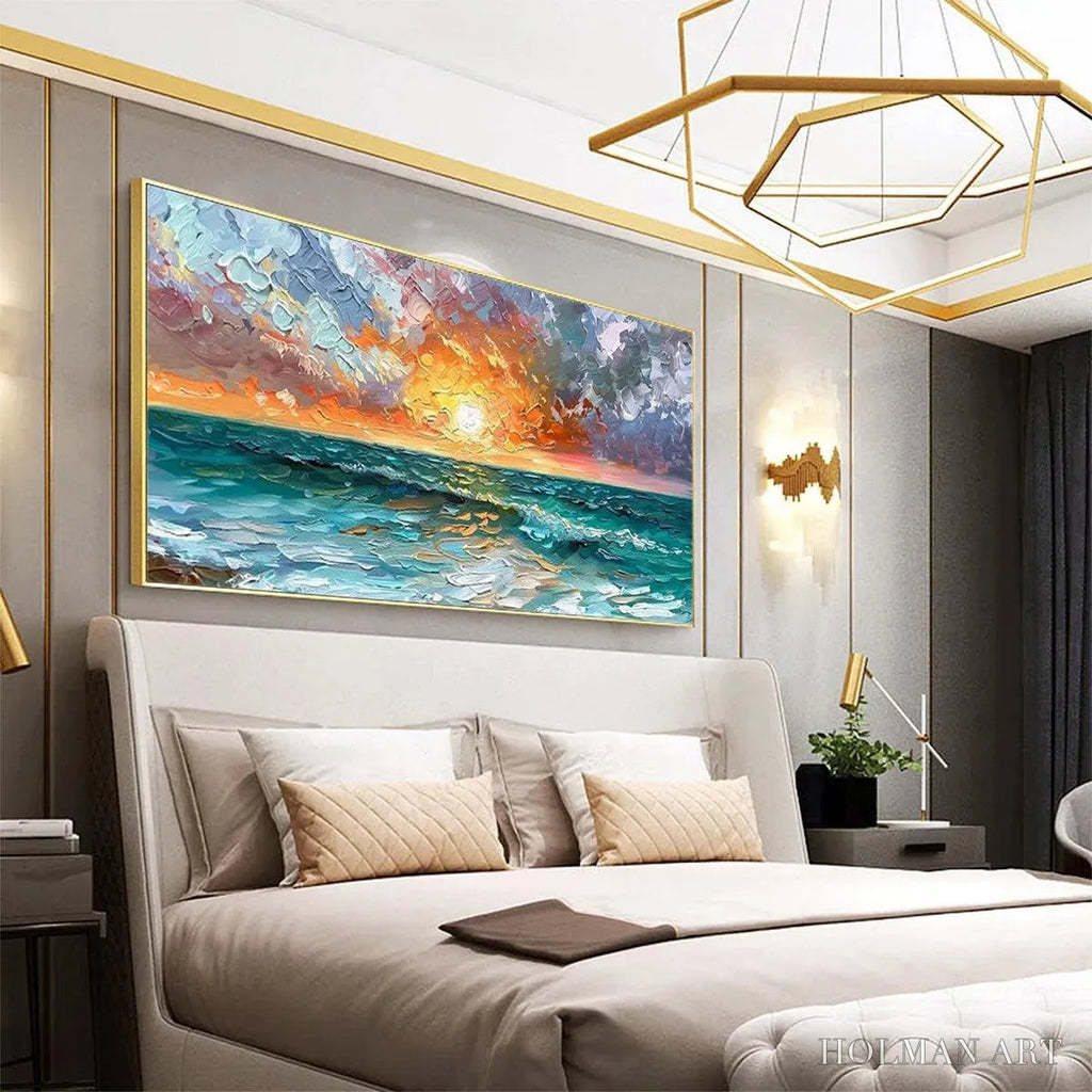HOLMAN ART Ocean Sunset – Impasto Seascape Painting - image 4