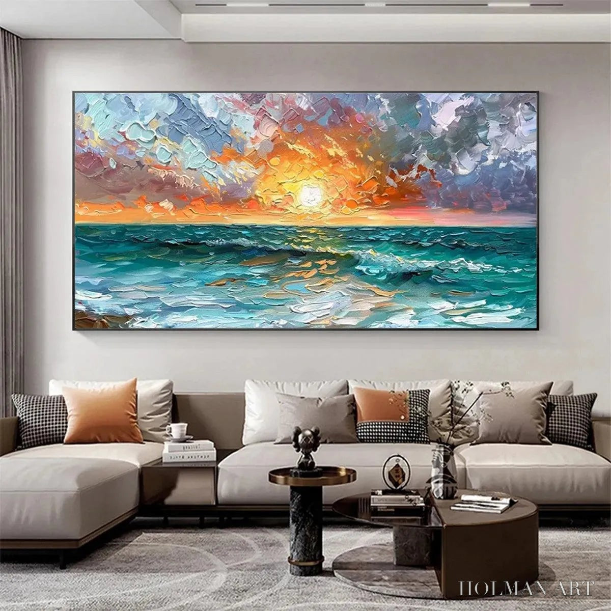 HOLMAN ART Ocean Sunset – Impasto Seascape Painting - image 6