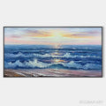 HOLMAN ART Golden Sunset Serenade – Panoramic Ocean Sunset Painting - image 1