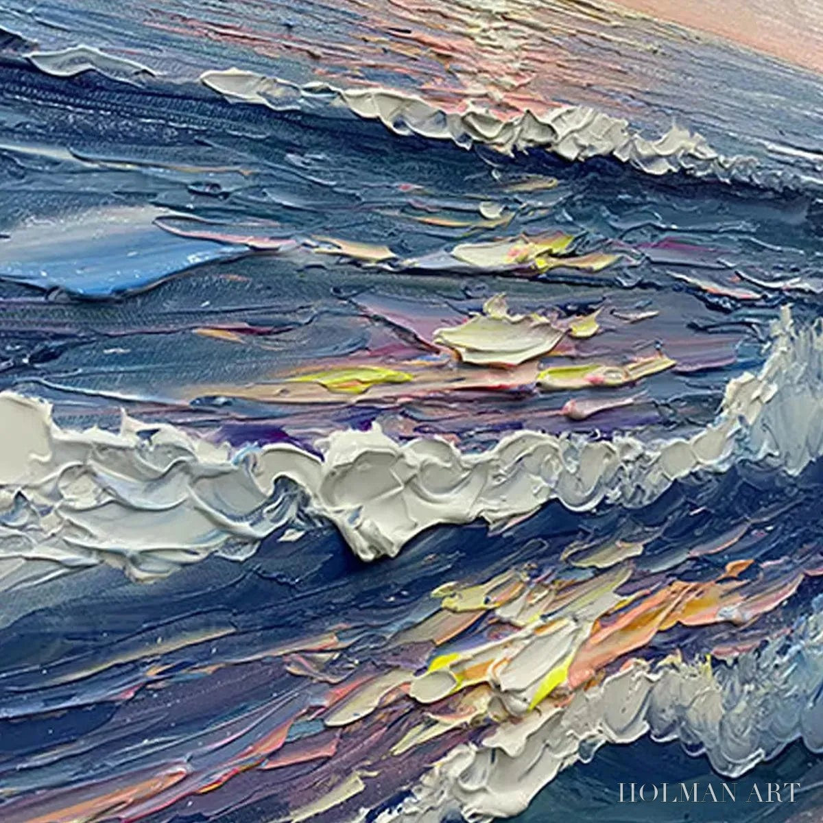 HOLMAN ART Golden Sunset Serenade – Panoramic Ocean Sunset Painting - image 5
