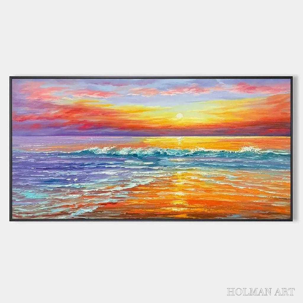 HOLMAN ART Tropical Sunset Beach – Vibrant Coastal Painting - image 1