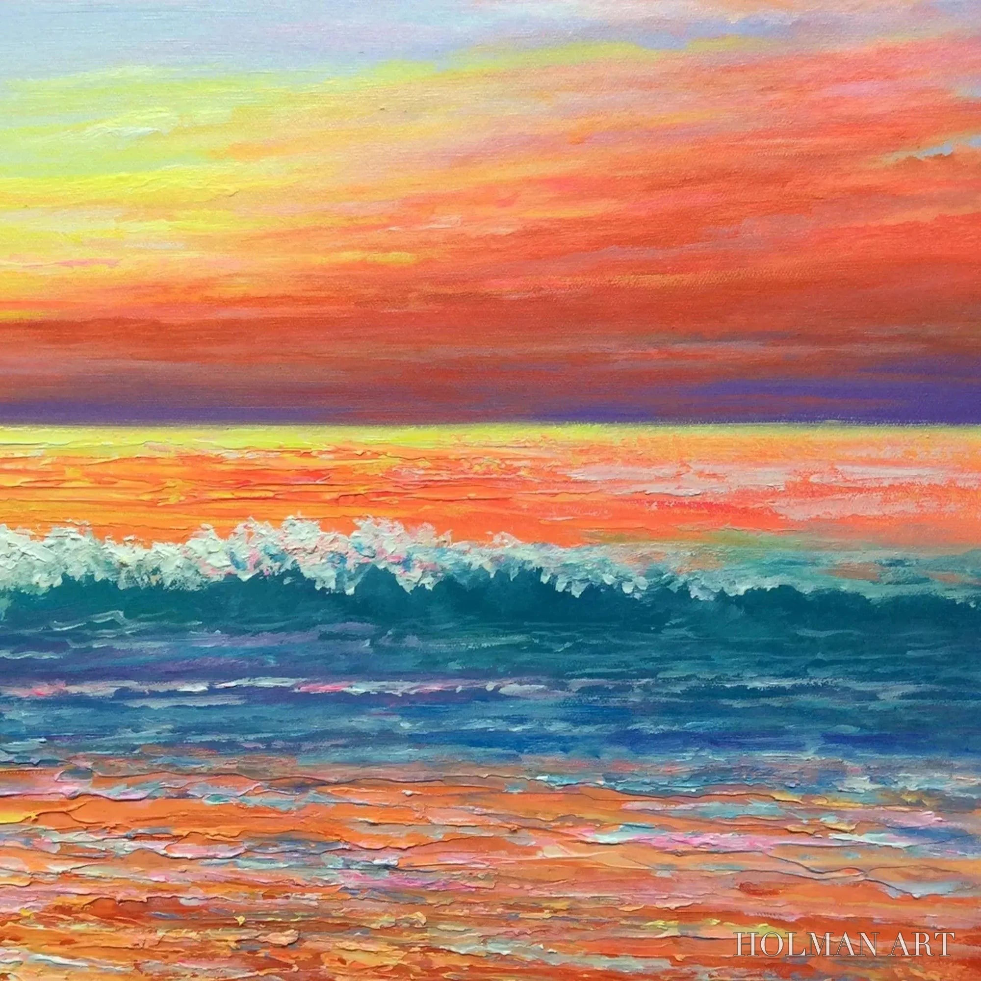 HOLMAN ART Tropical Sunset Beach – Vibrant Coastal Painting - image 3