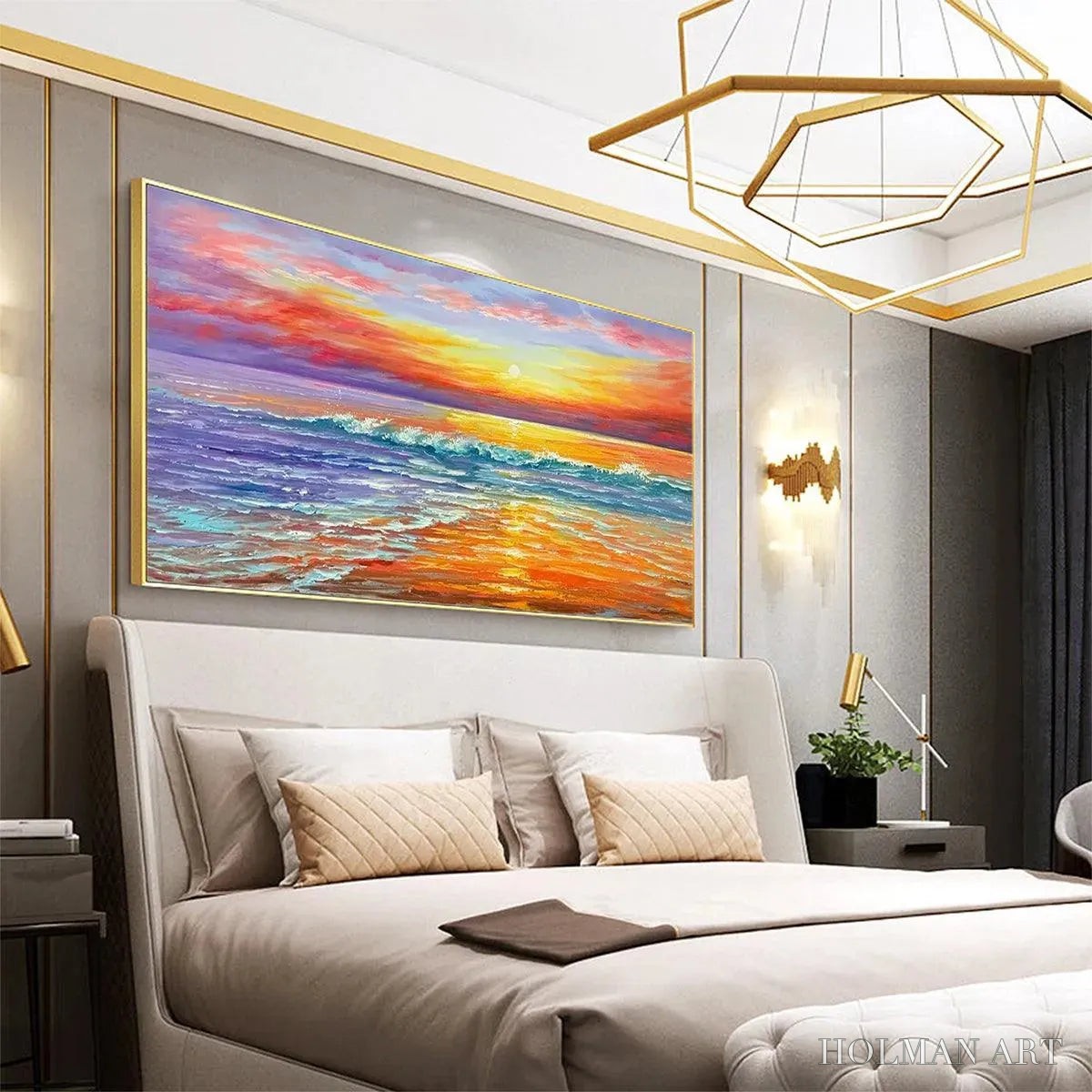 HOLMAN ART Tropical Sunset Beach – Vibrant Coastal Painting - image 4