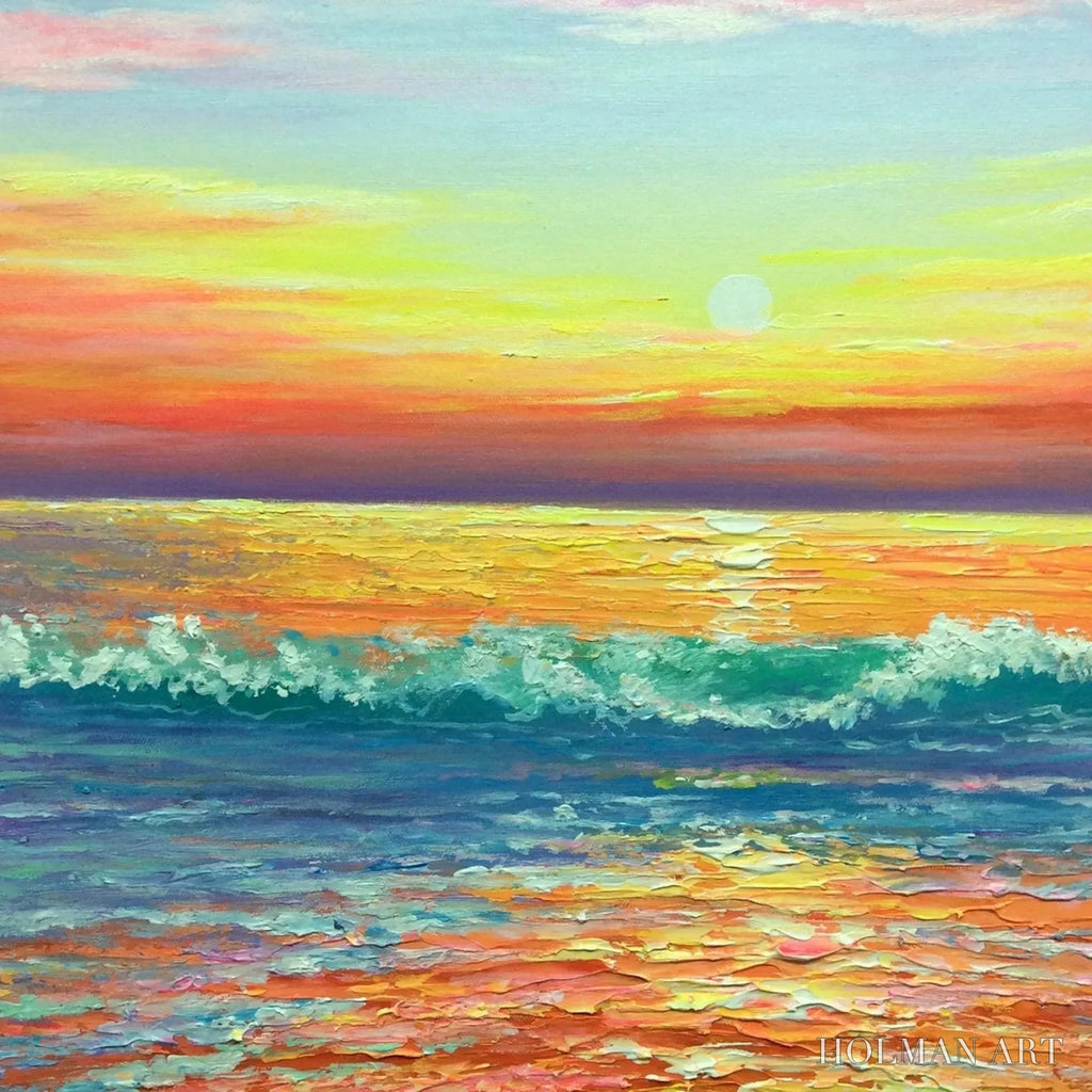 HOLMAN ART Tropical Sunset Beach – Vibrant Coastal Painting - image 5