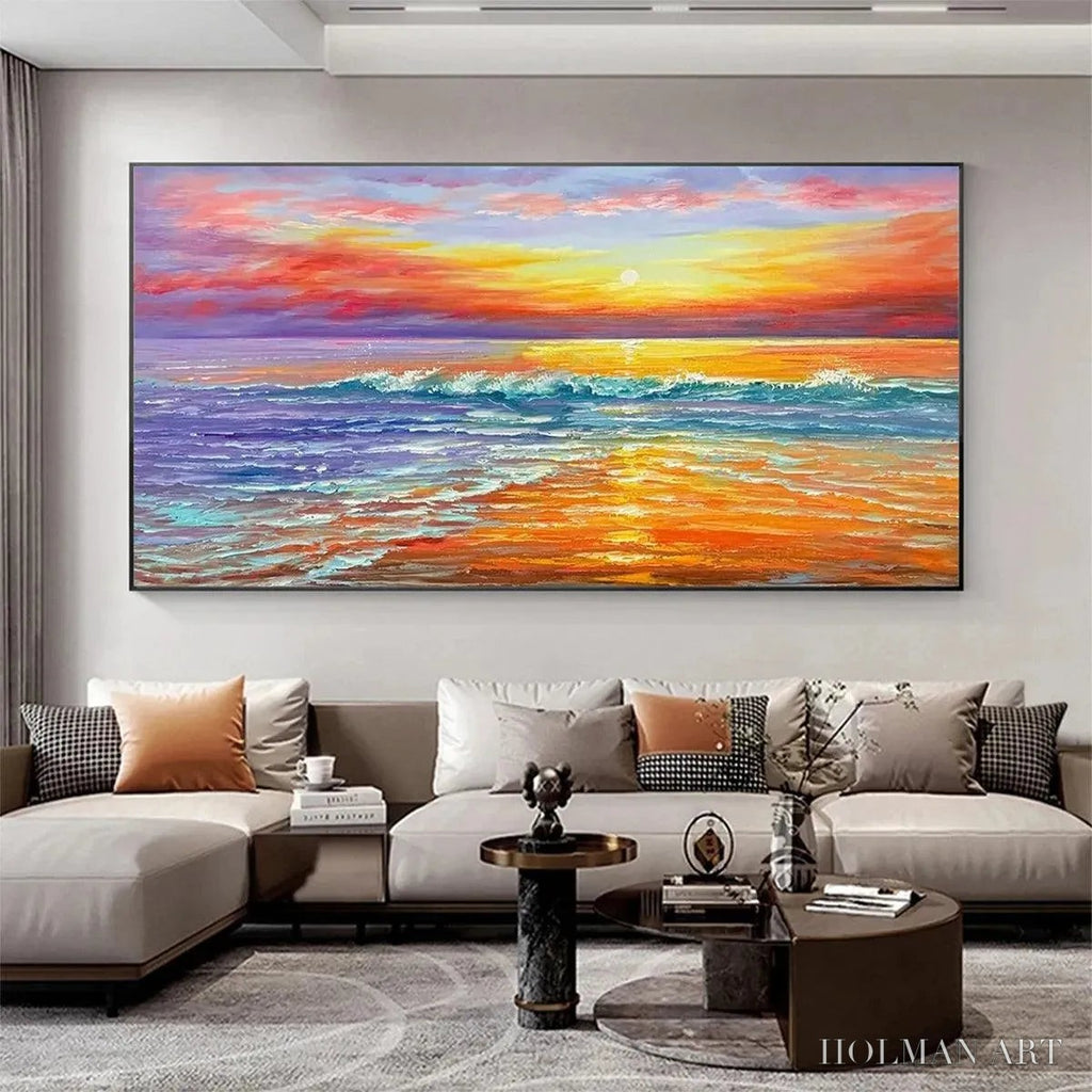 HOLMAN ART Tropical Sunset Beach – Vibrant Coastal Painting - image 6