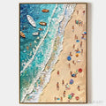 HOLMAN ART Sun-Kissed Shores – Textured Beach Scene Painting with Figures - image 1