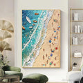 HOLMAN ART Sun-Kissed Shores – Textured Beach Scene Painting with Figures - image 2