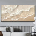 HOLMAN ART Sandy Whispers – Minimalist Beach Waves Painting, Horizontal - image 2