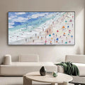 HOLMAN ART Beach Day Vibes – Textured Beach Scene Painting, Horizontal - image 2