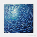 HOLMAN ART Oceanic Whirl – Dynamic Painting of a School of Fish - image 1