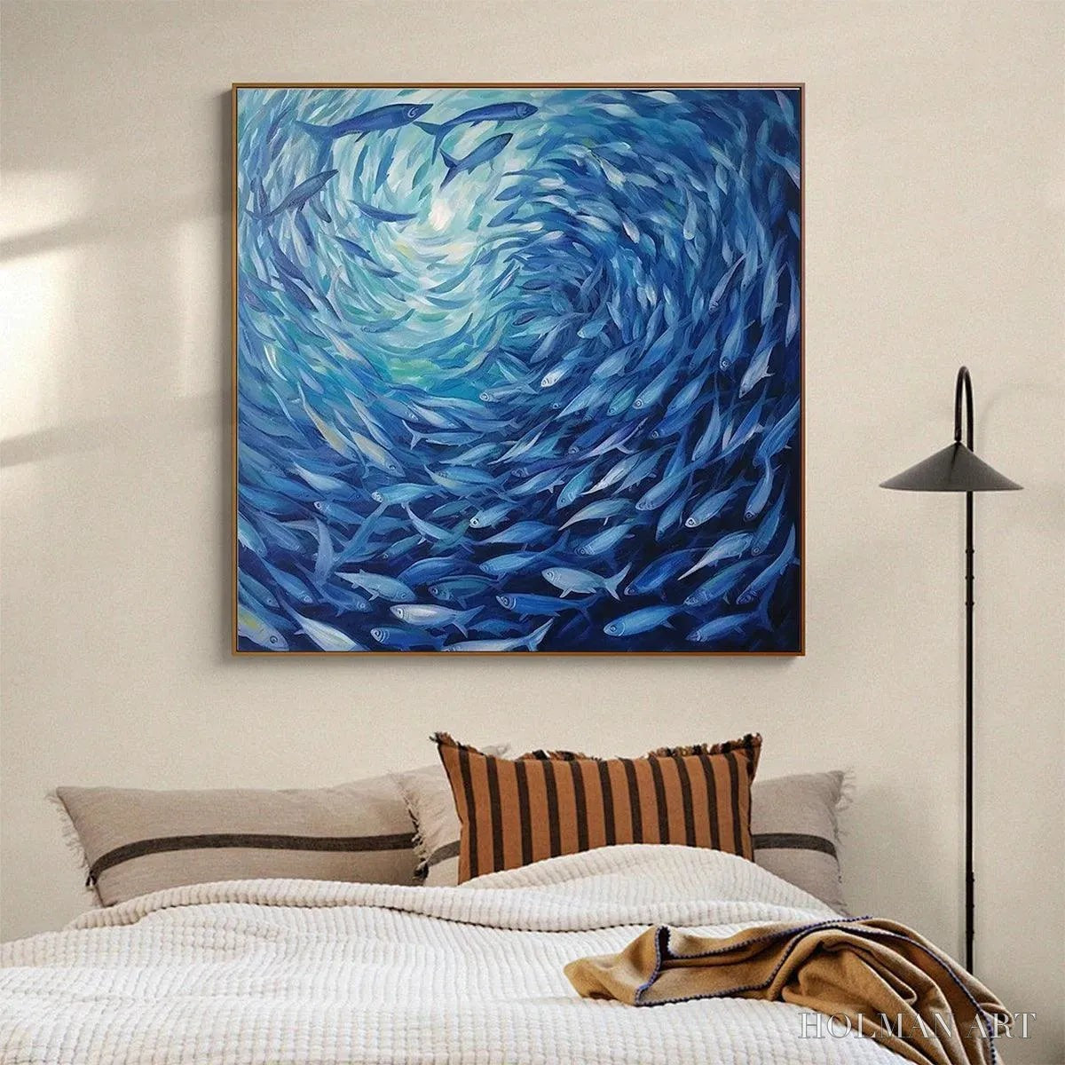 HOLMAN ART Oceanic Whirl – Dynamic Painting of a School of Fish - image 5