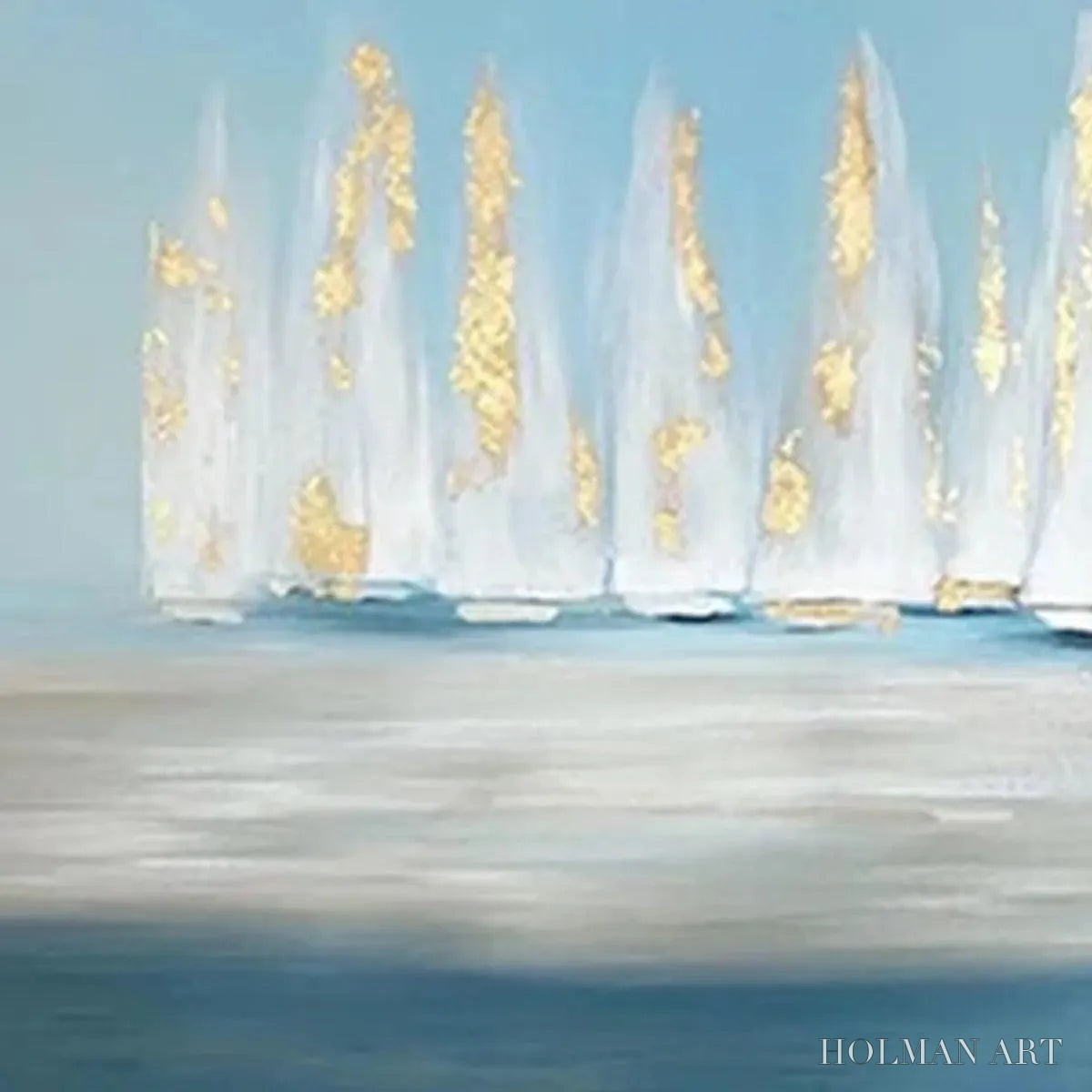 HOLMAN ART Golden Sails – Abstract Seascape Painting with Gold Accents - image 3