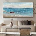 HOLMAN ART Red Boat At the Shore – Tranquil Coastal Landscape Painting - image 2