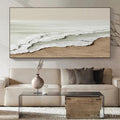 HOLMAN ART Serene Shore – Textured Coastal Landscape Painting in Beige - image 2