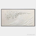 HOLMAN ART White Wave – Textured Minimalist Ocean Wave Painting in White - image 1