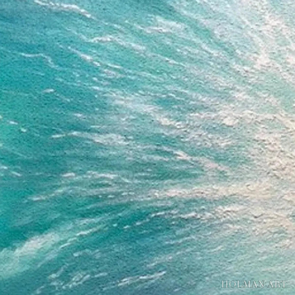 HOLMAN ART Turquoise Crash – Textured Abstract Seascape Painting in Teal and Black - image 3