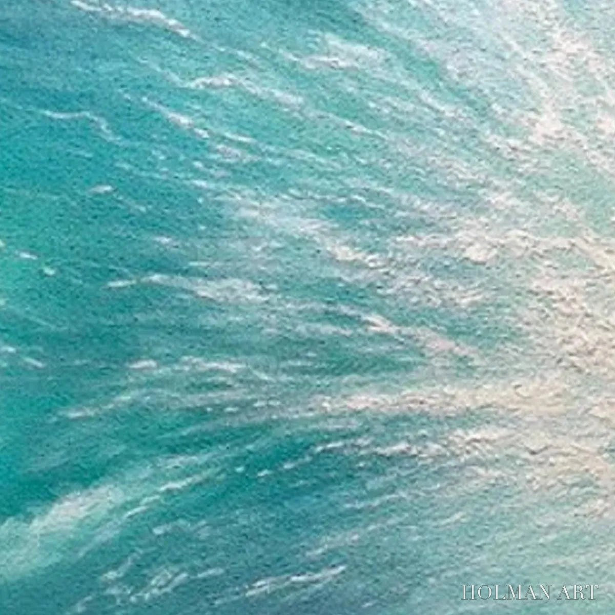 HOLMAN ART Turquoise Crash – Textured Abstract Seascape Painting in Teal and Black - image 3