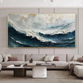 HOLMAN ART Ocean Dream – Textured Abstract Ocean Painting in Blue, White, and Gold - image 2