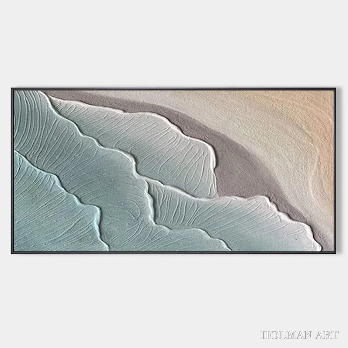 HOLMAN ART Emerald Waves – Textured Abstract Seascape Painting in Teal - image 1