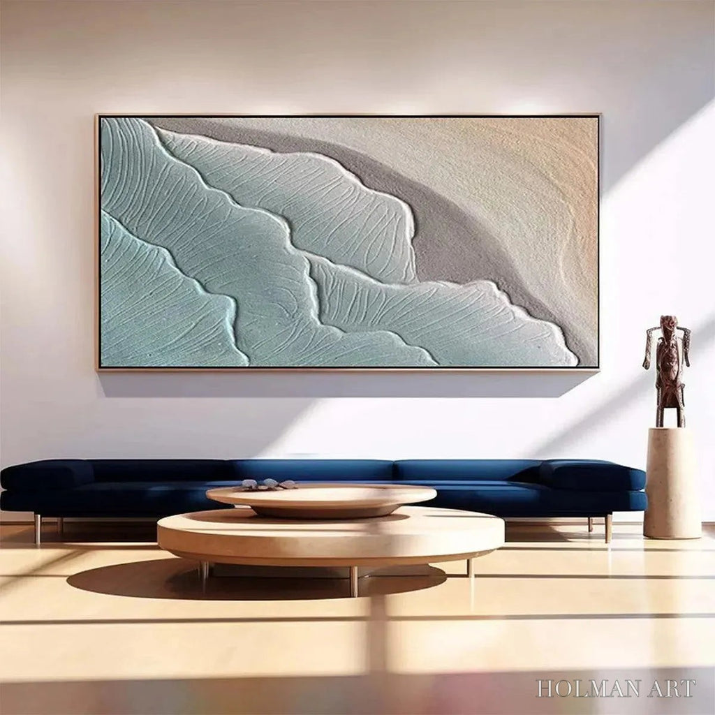 HOLMAN ART Emerald Waves – Textured Abstract Seascape Painting in Teal - image 2