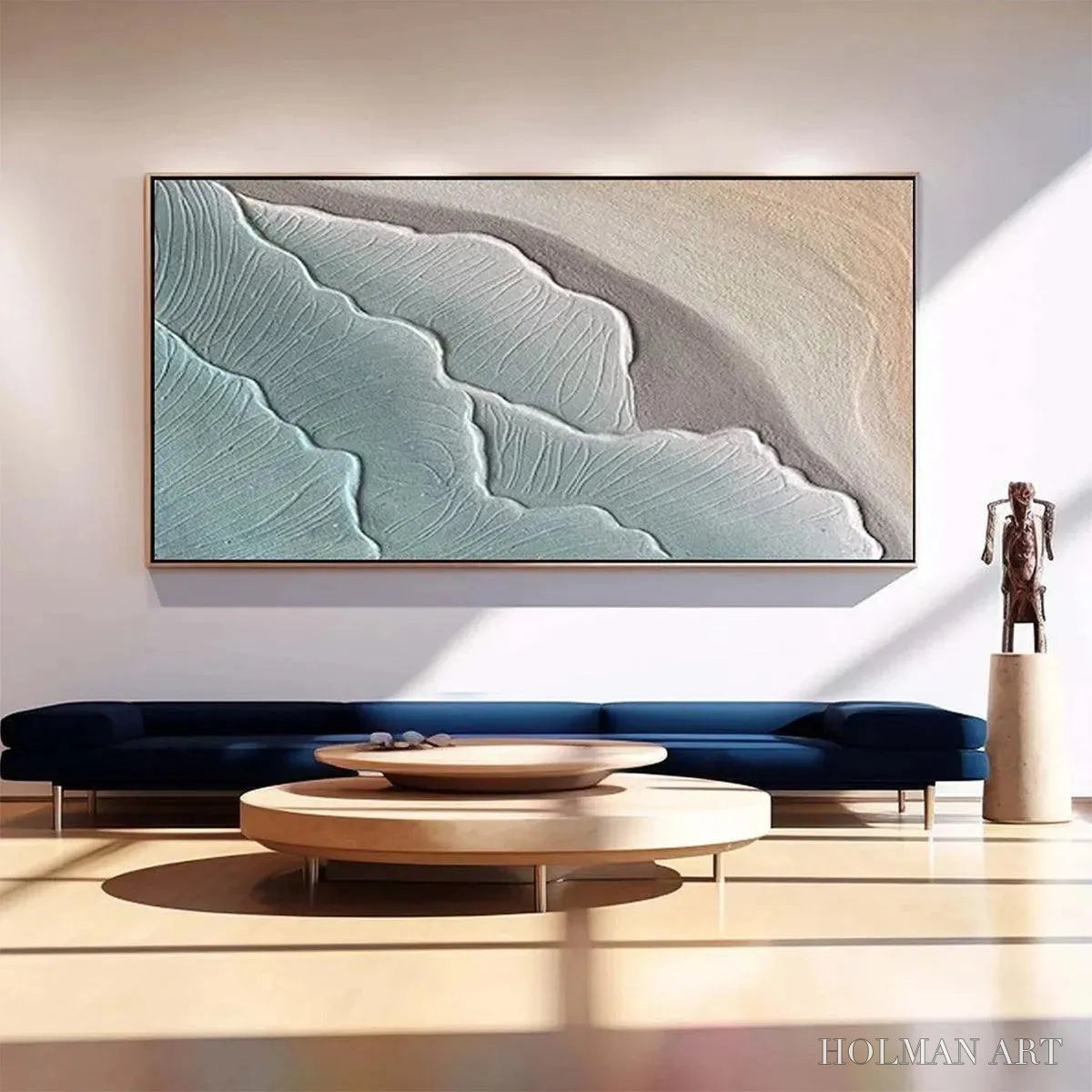 HOLMAN ART Emerald Waves – Textured Abstract Seascape Painting in Teal - image 2