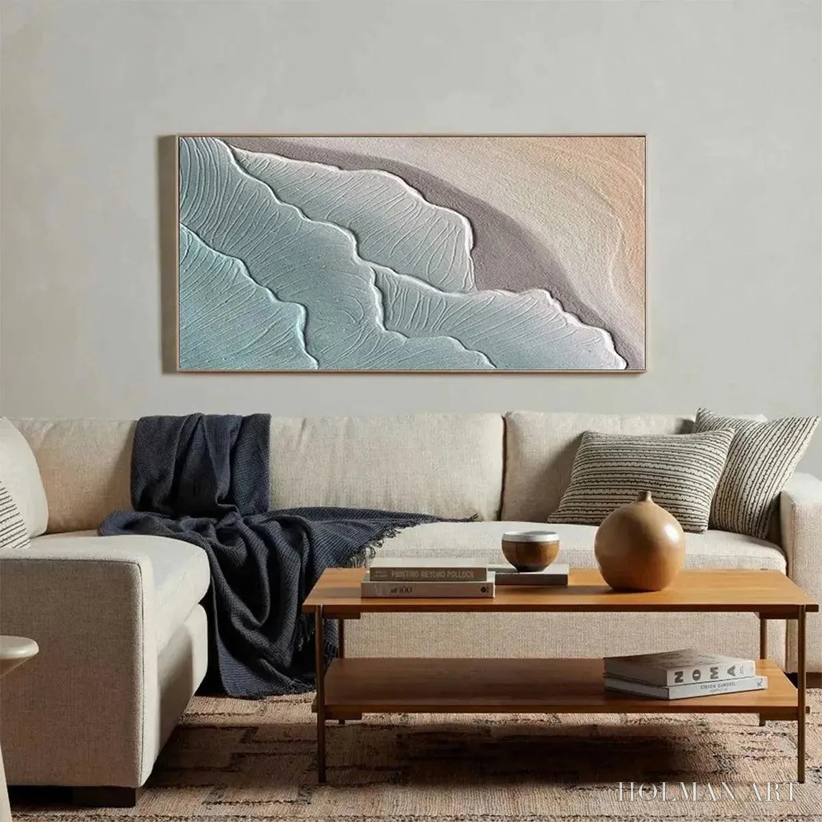 HOLMAN ART Emerald Waves – Textured Abstract Seascape Painting in Teal - image 5
