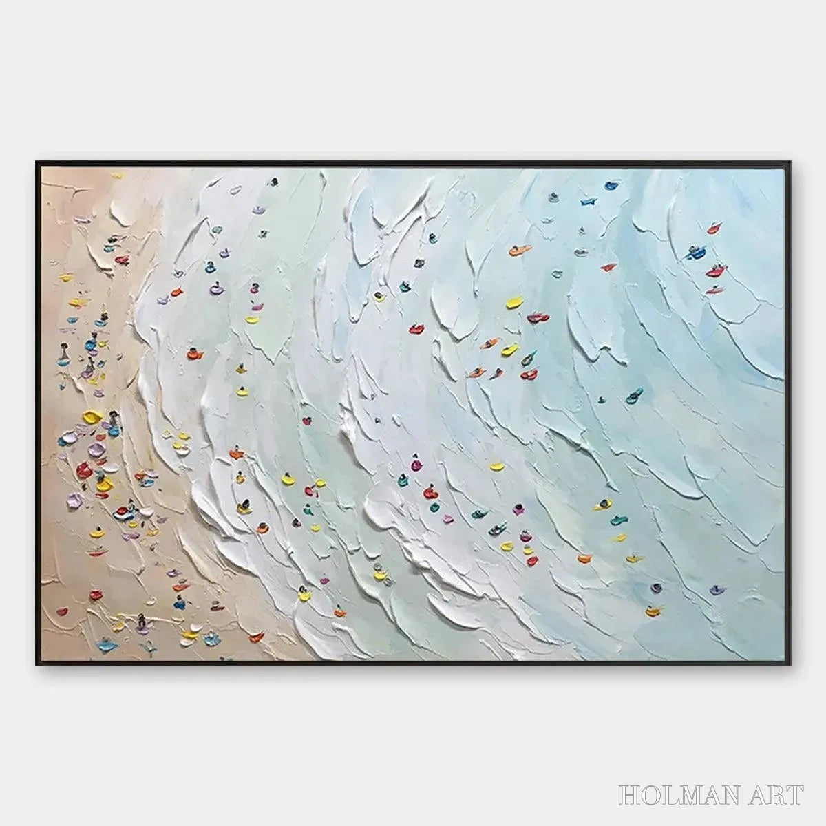 HOLMAN ART Beach Day – Textured Minimalist Beach Scene Painting - image 1