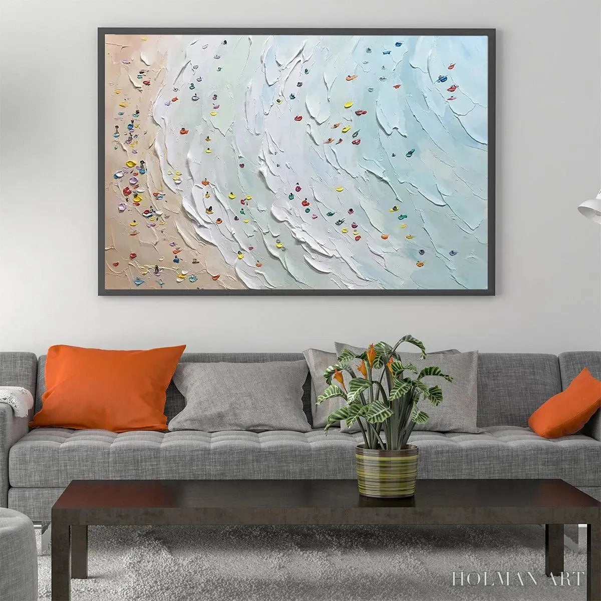 HOLMAN ART Beach Day – Textured Minimalist Beach Scene Painting - image 2