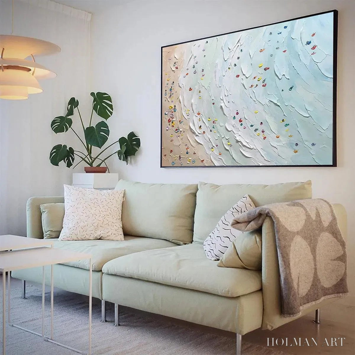 HOLMAN ART Beach Day – Textured Minimalist Beach Scene Painting - image 4